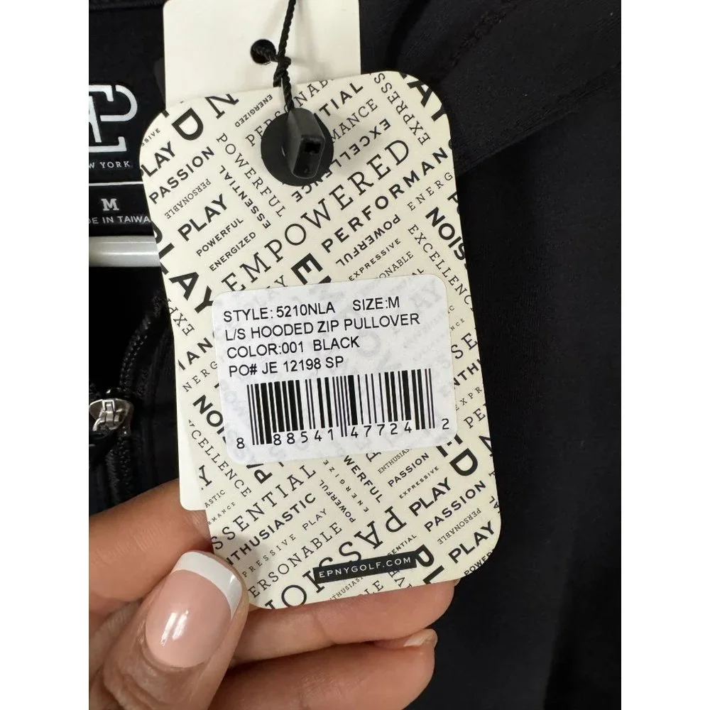 NWT Epny Golf EP New York Hooded Zip Pullover Black Woman's Medium UV50 |‎ z1 - Picture 8 of 9